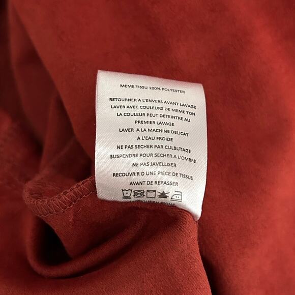 MISS ME Faux Suede Drape Jacket NWT Red Rust Open Front Lace Up Design Size S - Picture 5 of 5